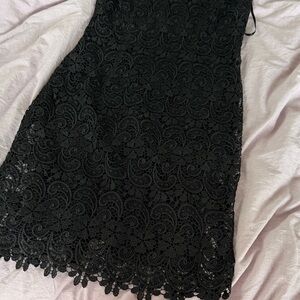 Oliver Peoples Black Lace Midi Dress